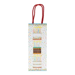 Caspari Birthday|Gift & Bottle Bags|Birthday Cake Wine & Bottle Gift Bags - One Gift Bag Included