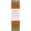 Caspari Birthday|Birthday Slims Birthday Candles in Bright Orange & Gold - 16 Candles Per Box