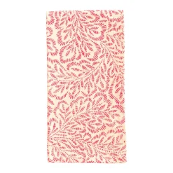 Caspari Summer Picnic|Easter|Block Print Leaves Cotton Dinner Napkins in Coral & Fuchsia - Set of 4