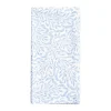 Caspari Cloth & Linen Napkins|Block Print Leaves Cotton Dinner Napkins in White & Blue - Set of 4, Three Sets