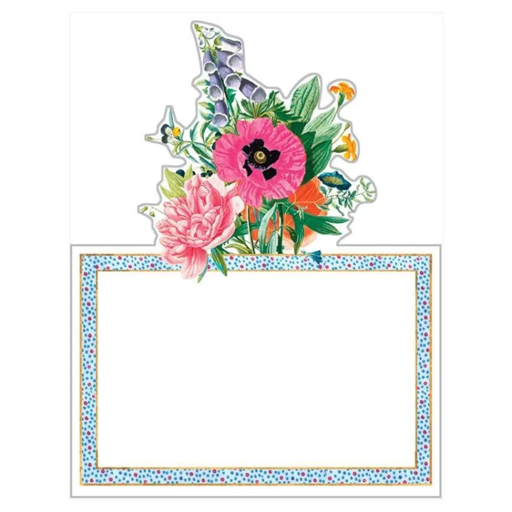 Caspari Bridal Shower|Place Cards|Blossoms And Brooches Place Cards Die Cut Package 8 In