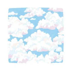 Caspari Birthday|Paper Salad And Dessert Plates|Blue Skies Square Paper Salad & Dessert Plates - 8 Per Package