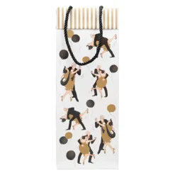Caspari Christmas Gift & Bottle Bags|Gift & Bottle Bags|Boogie Woogie Gift Bags - includes 1 Gift Bags