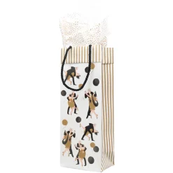 Caspari Christmas Gift & Bottle Bags|Gift & Bottle Bags|Boogie Woogie Gift Bags - includes 1 Gift Bags