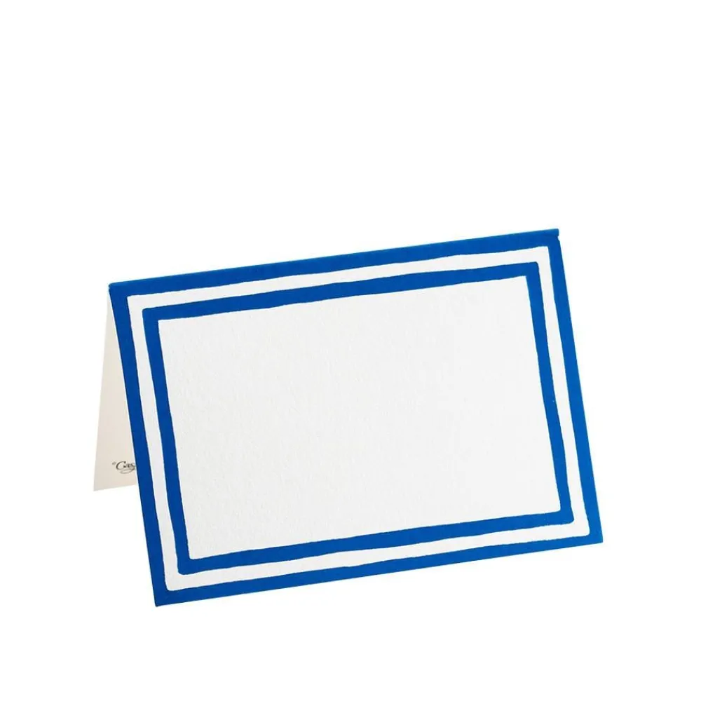 Caspari Memorial Day|Place Cards|Border Stripe Place Cards in Blue Foil - 8 Per Package