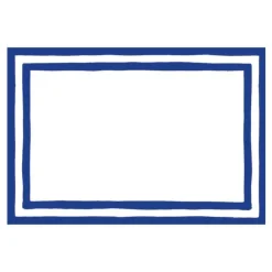 Caspari Memorial Day|Place Cards|Border Stripe Place Cards in Blue Foil - 8 Per Package