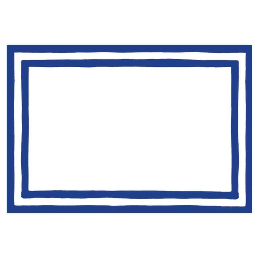 Caspari Memorial Day|Place Cards|Border Stripe Place Cards in Blue Foil - 8 Per Package