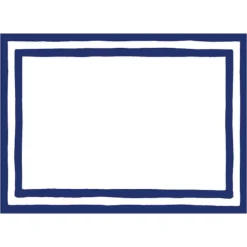 Caspari Gift Tags & Enclosure Cards|Border Stripe Self-Adhesive Labels in Blue - 12 Per Package