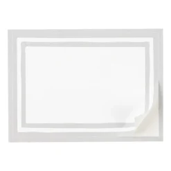 Caspari Christmas Gift Tags & Labels|Hanukkah|Border Stripe Self-Adhesive Labels in Silver - 12 Per Package