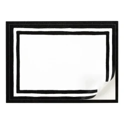 Caspari Gift Tags & Enclosure Cards|Border Stripe Self-Adhesive Labels in Black - 12 Per Package