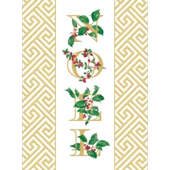 Caspari Christmas And Holiday Cards|Boxed Holiday Cards|Botanical Noel And Fretwork Small Boxed Christmas Cards - includes 15 cards & envelopes