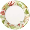 Caspari Christmas Plates|Paper Dinner Plates|Botanical Ornaments Paper Dinner Plates - 8 Per Package