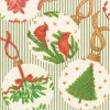 Caspari Christmas Napkins|Paper Dinner Napkins|Botanical Ornaments Paper Dinner Napkins - 20 Per Package