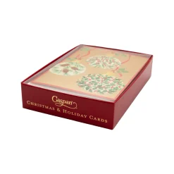 Caspari Christmas And Holiday Cards|Boxed Holiday Cards|Botanical Ornaments Small Boxed Christmas Cards - includes 15 cards & envelopes