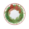 Caspari Christmas Plates|Paper Salad And Dessert Plates|Boxwood and Berries Wreath Paper Salad & Dessert Plates - 8 Per Package