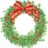 Caspari Christmas Placemats & Coasters|Placemats|Boxwood and Berries Wreath Die-Cut Placemat - 4 Per Package