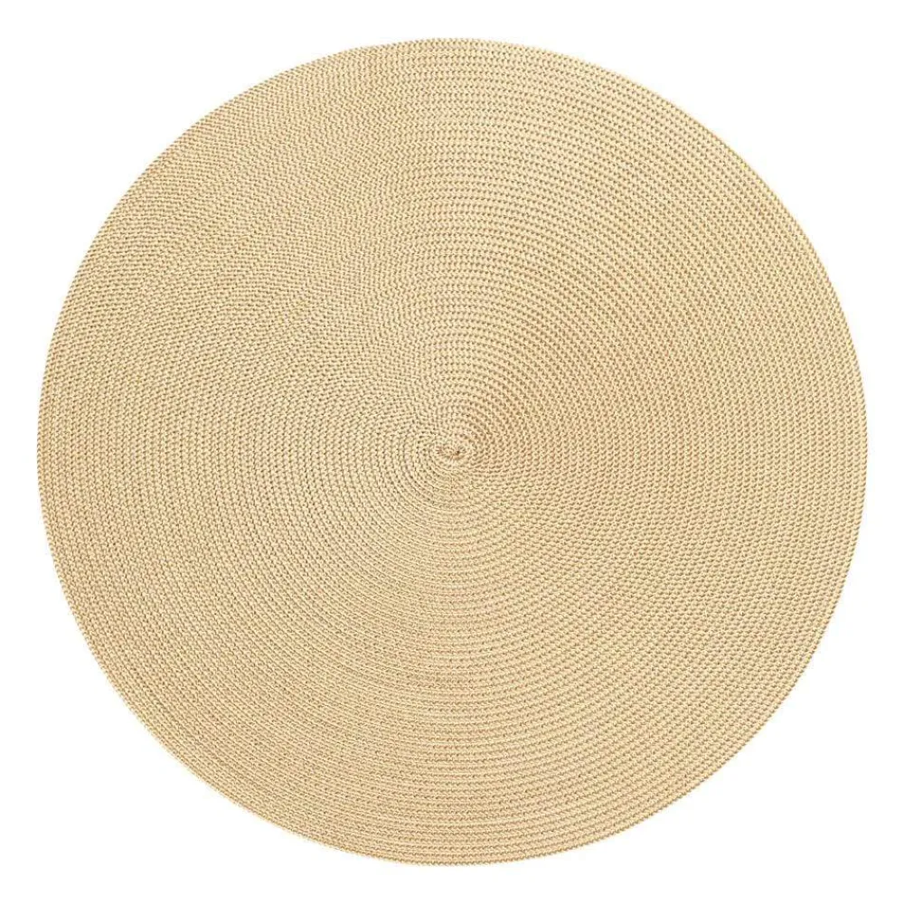 Deborah Rhodes Christmas Placemats & Coasters|New Year'S|Braided Round Placemat in Cream & Dust - 1 Each