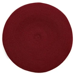 Deborah Rhodes Christmas Placemats & Coasters|Graduation Celebration|Braided Round Placemat in Bordeaux - 1 Each