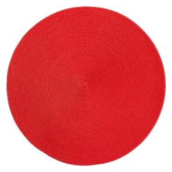 Deborah Rhodes Christmas Placemats & Coasters|Graduation Celebration|Braided Round Placemat in Holiday Red - 1 Each