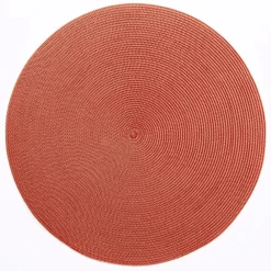 Deborah Rhodes Christmas Placemats & Coasters|Placemats|Braided Round Placemat in Gold & Red - 1 Each