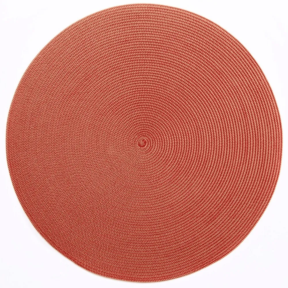 Deborah Rhodes Christmas Placemats & Coasters|Placemats|Braided Round Placemat in Gold & Red - 1 Each