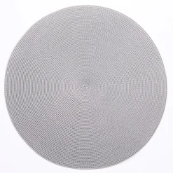 Deborah Rhodes Christmas Placemats & Coasters|Baby Shower|Braided Round Placemat in Platinum - 1 Each