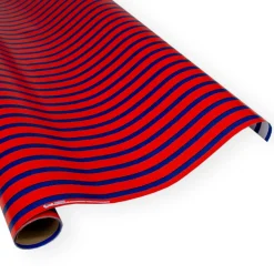 Caspari Memorial Day|Wrapping Paper|Bretagne Reversible Gift Wrapping Paper in Red & Blue - 30" x 8' Roll