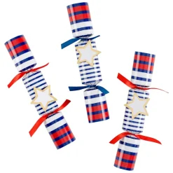 Caspari Memorial Day|Celebration Crackers|Breton Stripe Eday Crackers-10 Inch Long/8In