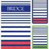 Caspari Bridge|Breton Stripe Large Type BridgeGift Sets - 2 Playing Card Decks & 2 Score Pads