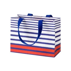 Caspari Memorial Day|Gift & Bottle Bags|Breton Stripe Small Gift Bags - 1 Each