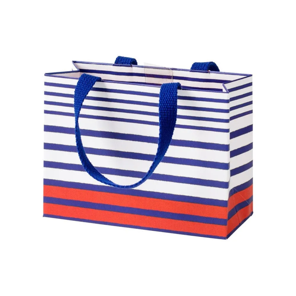 Caspari Memorial Day|Gift & Bottle Bags|Breton Stripe Small Gift Bags - 1 Each