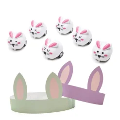 Caspari Easter|Celebration Crackers|Bunnies and Carrots 10" Luxury Cone Crackers - 8 per box