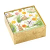 Caspari Easter|Boxed Cocktail Napkins|Bunnies and Daffodils Boxed Paper Cocktail Napkins - 40 Per Box