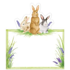 Caspari Easter|Place Cards|Bunnies and Daffodils Die-Cut Place Cards - 8 Per Package