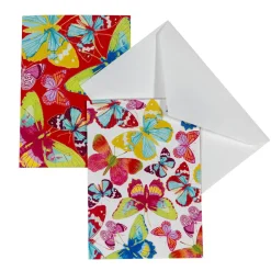 Caspari Note Cards|Butterflies Assorted Boxed Note Cards - 8 Note Cards & 8 Envelopes