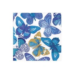Caspari Boxed Cocktail Napkins|Butterflies Boxed Cocktail Napkins in Blue - 40 Per Box