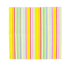 Caspari Paper Cocktail Napkins|Cabana Stripe Bright Cocktail Napkins - 20 Per Package