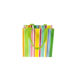 Caspari Gift & Bottle Bags|Cabana Stripe Bright Small Square Gift Bags - 1 Each