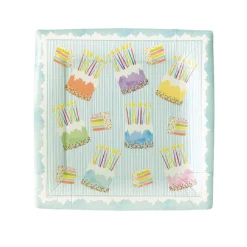 Caspari Birthday|Cake Frosting Paper Salad & Dessert Plates - includes 8 Paper Salad & Dessert Plates