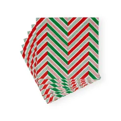 Caspari Christmas Napkins|Paper Luncheon Napkins|Candy Cane Stripes Paper Luncheon Napkins - 20 Per Package