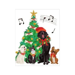 Caspari Gift Tags & Enclosure Cards|Caroling Pets Gift Enclosure Cards - 4 Mini Cards & 4 Envelopes