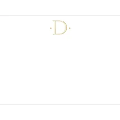 Caspari Correspondence Cards|Antique Plain Letter D Foil Correspondence Cards - 12 Cards and Envelopes