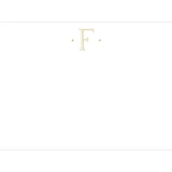 Caspari Correspondence Cards|Antique Plain Letter F Foil Correspondence Cards - 12 Cards and Envelopes