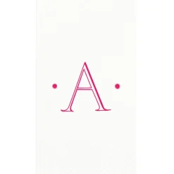 Personalization by Caspari Bridal Shower|Caspari Antique Plain With Dots Single Initial Personalized Guest Towel Napkins
