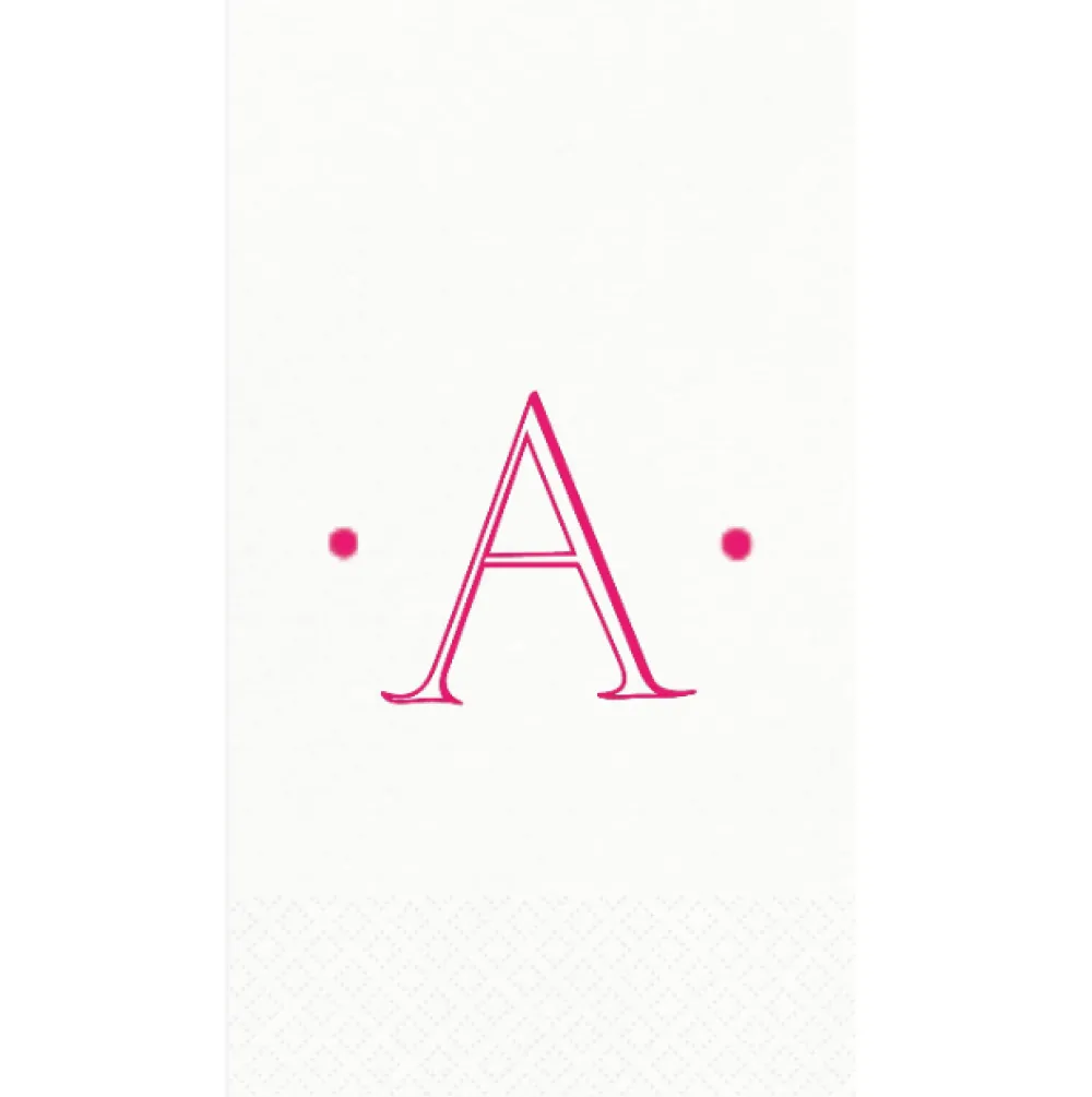 Personalization by Caspari Bridal Shower|Caspari Antique Plain With Dots Single Initial Personalized Guest Towel Napkins