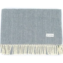 Sferra Throws & Tote Bags|Celine Herringbone Throw in Cadet