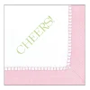 Caspari Paper Cocktail Napkins|Mahjong|Cheers! Paper Cocktail Napkins - Linen Border in Petal Pink