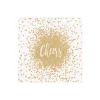 Caspari Christmas Napkins|Cocktail Party|Cheers Paper Cocktail Napkins in Gold - 20 Per Package