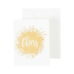 Caspari Christmas Gift Tags & Labels|Engagement Party|Cheers Script Gold Foil Enclosures 4 Pk Gallery