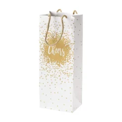 Caspari Christmas Gift & Bottle Bags|Cocktail Party|Cheers Wine & Bottle Gift Bag - 1 Each